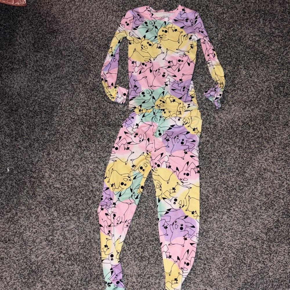 Pokemon Kids Pajama Set - Pink, Yellow, Purple